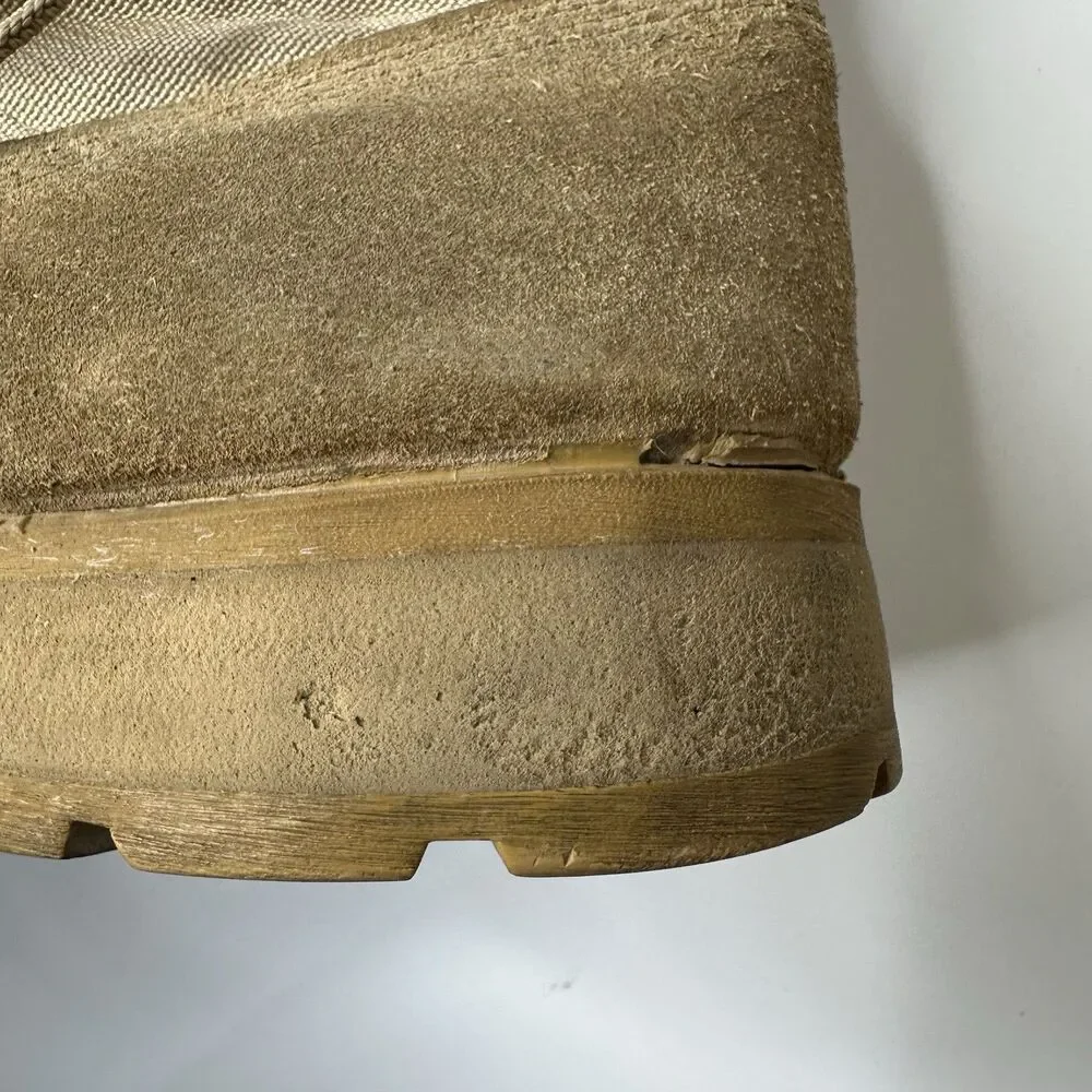 Military‎ Lace Up Combat Boots Mens Sz 9.5 Hot Weather Desert Tan Suede Tactical